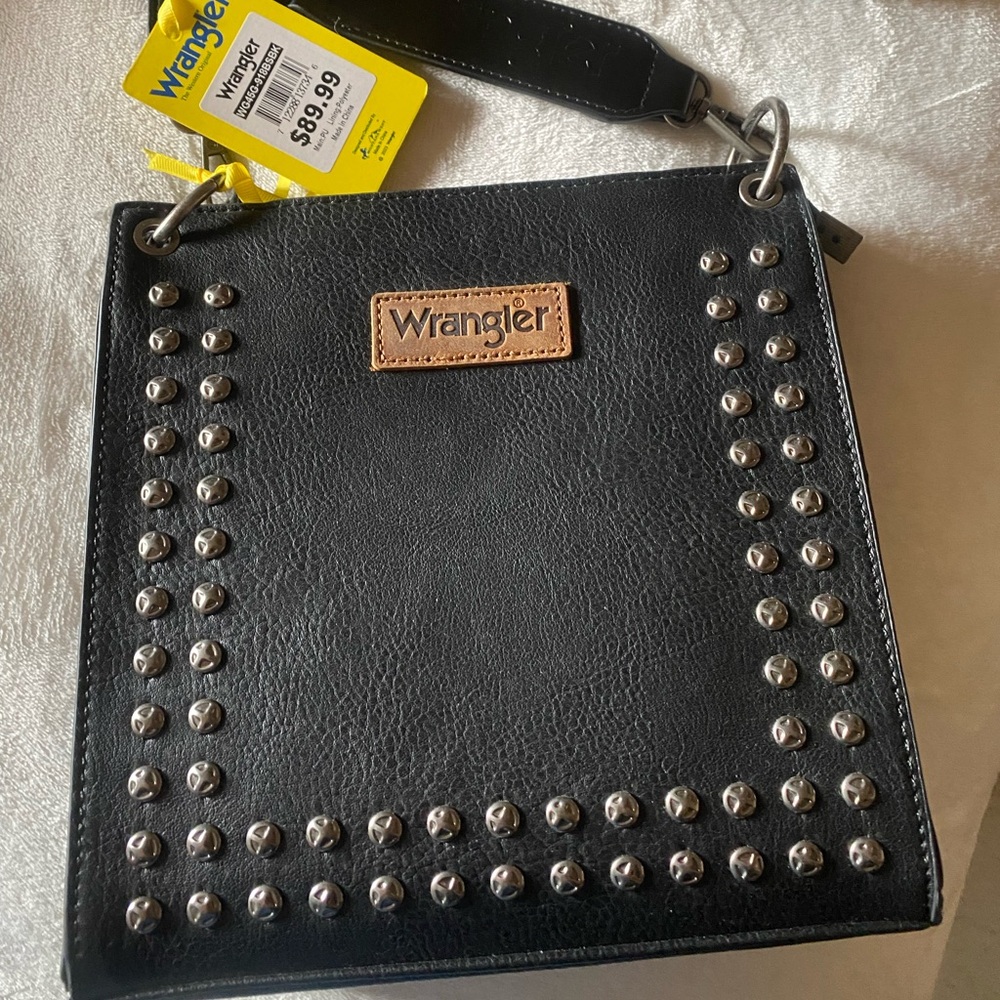 Wrangler Black Studded Crossbody Bag